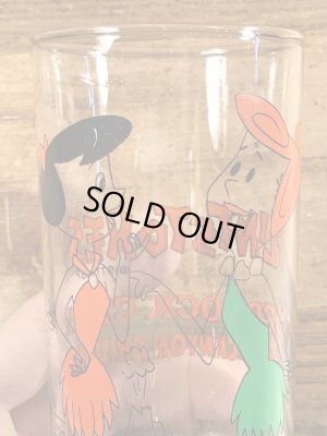 70年代頃のフリントストーンのビンテージのガラスコップ