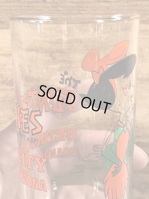 70年代頃のフリントストーンのビンテージのガラスコップ