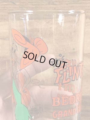 70年代頃のフリントストーンのビンテージのガラスコップ