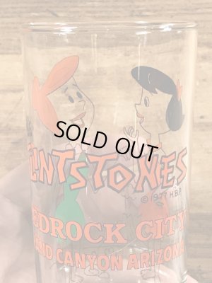 70年代頃のフリントストーンのビンテージのガラスコップ