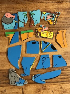 80年代頃のフリントストーンのビンテージのウッドパズル