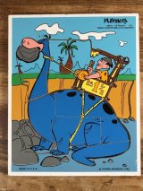 Playskool Fred Flintstone at the Quarry Wood Puzzle　フリントストーン　ビンテージ　ウッドパズル　80年代