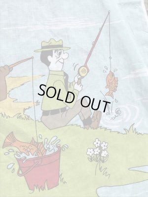 70’sのハンナバーベラのヨギベアのヴィンテージのベッドシーツ