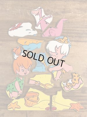 80年代頃のフリントストーンのビンテージのウッドパズル