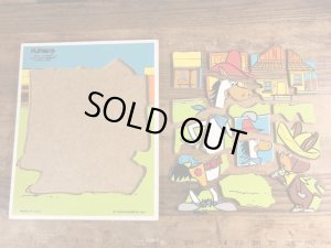 80年代頃のハンナバーベラの早撃ちマックのビンテージのウッドパズル