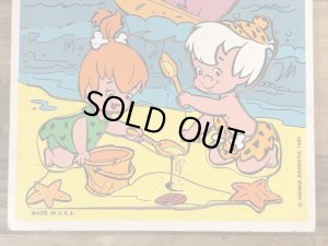 80’sのハンナバーベラのフリントストーンのヴィンテージのウッドパズル