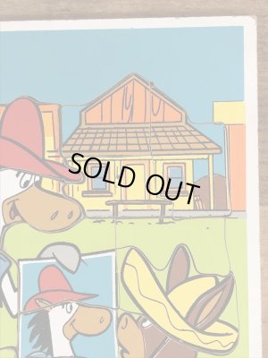 80’sのハンナバーベラのクイックドローマッグロウのヴィンテージのウッドパズル