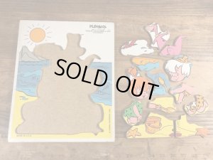 80年代頃のフリントストーンのビンテージのウッドパズル