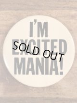 I'm Excited Mania! Pinback　メッセージ　ビンテージ　缶バッジ　缶バッチ　80年代