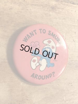 80年代頃のスマーフのビンテージの缶バッジ