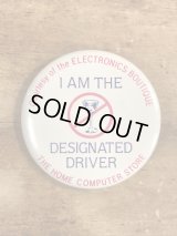 I Am The Designated Driver Pinback　メッセージ　ビンテージ　缶バッジ　缶バッチ　80年代