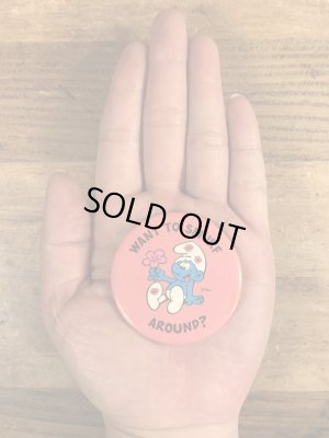 80年代頃のスマーフのビンテージの缶バッジ