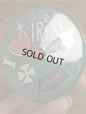 80’sのI Love Irishのルーレットが付いたヴィンテージの缶バッチ
