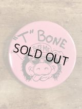 “T” Bone Bite Me Pinback　メッセージ　ビンテージ　缶バッジ　缶バッチ　80年代