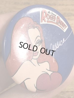 80年代頃のロジャーラビットのジェシカが描かれたビンテージの缶バッジ