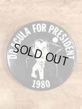 Dracula For President Pinback　ドラキュラ　ビンテージ　缶バッジ　缶バッチ　80年代