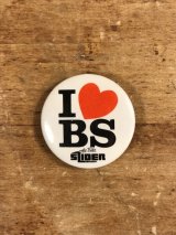 I Love BS The Bike Slider Pinback　メッセージ　ビンテージ　缶バッジ　缶バッチ　80年代