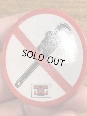 80’sのパイプレンチ禁止のヴィンテージの缶バッチ