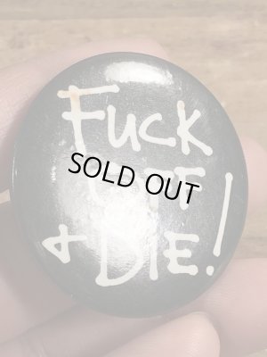 80年代頃のファックオフと書かれたビンテージの缶バッジ