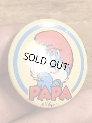 スマーフパパのビンテージの缶バッジ