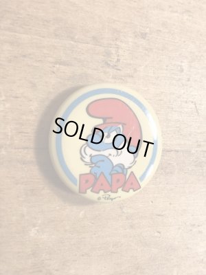 スマーフパパのビンテージの缶バッジ