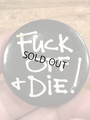 80年代頃のファックオフと書かれたビンテージの缶バッジ