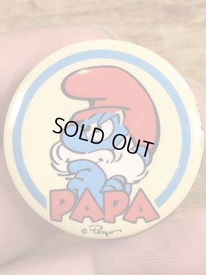 スマーフパパのビンテージの缶バッジ