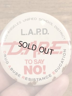 80年代頃の薬物乱用抵抗教育のヴィンテージの缶バッチ