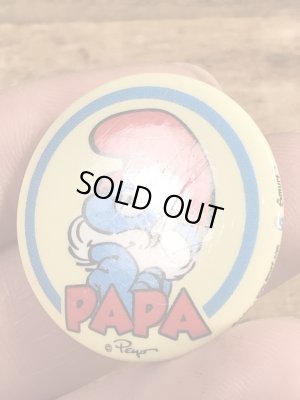 スマーフパパのヴィンテージの缶バッチ