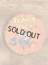 Tempt Me! Pinback　メッセージ　ビンテージ　缶バッジ　缶バッチ　80年代