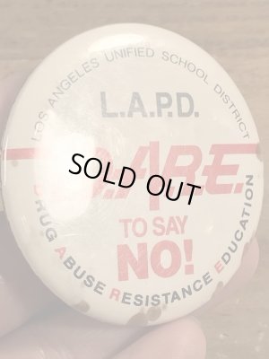80年代頃の薬物乱用抵抗教育のヴィンテージの缶バッチ