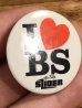 80年代頃のI Love BS The Bike Sliderのメッセージが書かれたビンテージの缶バッジ