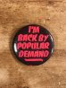 80年代頃のI'm Back By Popular Demandのメッセージが書かれたビンテージの缶バッジ