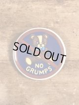 No Grumps Pinback　メッセージ　ビンテージ　缶バッジ　缶バッチ　80年代