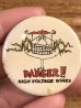 80年代頃のDanger!! High Voltage Wiresのメッセージが書かれたビンテージの缶バッジ