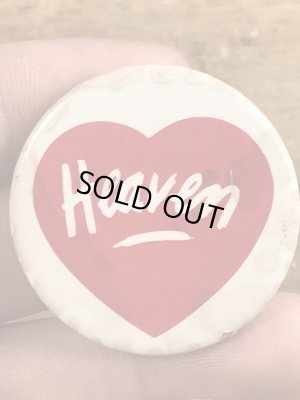 80年代頃のHeavenとハートが描かれたヴィンテージの缶バッチ