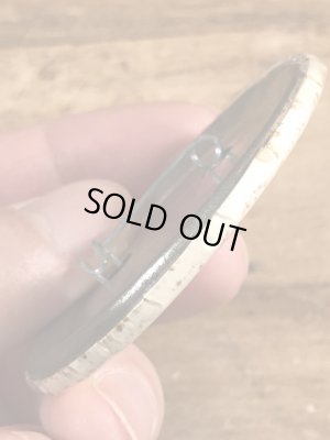 80's のI Am A Nympho Incase Of An... のメッセージが書かれたビンテージの缶バッジ