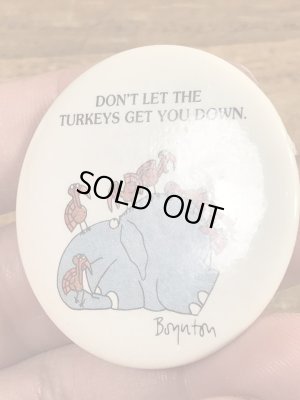 80'sのサンドラボイントンのイラストが描かれたヴィンテージの缶バッチ