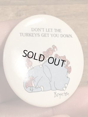 80年代頃のサンドラボイントンのメッセージが書かれたビンテージの缶バッジ