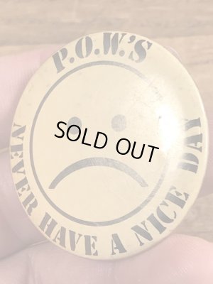 70’sのNever Have A Nice Dayのメッセージが書かれたヴィンテージの缶バッチ