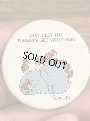 80年代頃のサンドラボイントンのメッセージが書かれたビンテージの缶バッジ