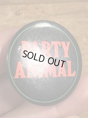 80年代頃のParty Animalのメッセージが書かれたビンテージの缶バッジ