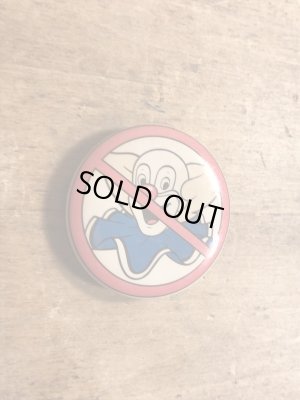 80年代頃のボゾクラウン禁止が描かれたビンテージの缶バッジ