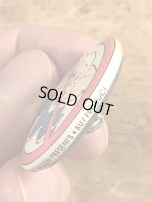 80年代頃のボゾクラウン禁止が描かれたビンテージの缶バッジ