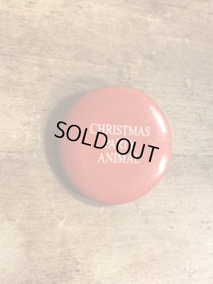 80年代頃のChristmas Party Animalのメッセージが書かれたビンテージの缶バッジ