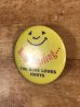 80'sのKeep Smiling...のメッセージが書かれたヴィンテージの缶バッチ