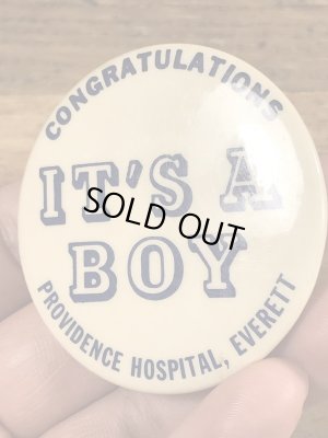 70’sのIt's A Boyが書かれたヴィンテージの缶バッチ