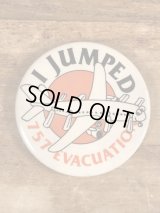 I Jumped 757 Evacuation Pinback　ボーイング757　ビンテージ　缶バッジ　缶バッチ　80年代