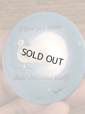 80’sのサンドラボイントンのイラストが描かれたヴィンテージの缶バッチ