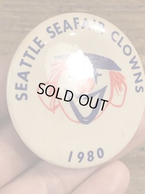 80年代のシーフェアクラウンのビンテージの缶バッジ